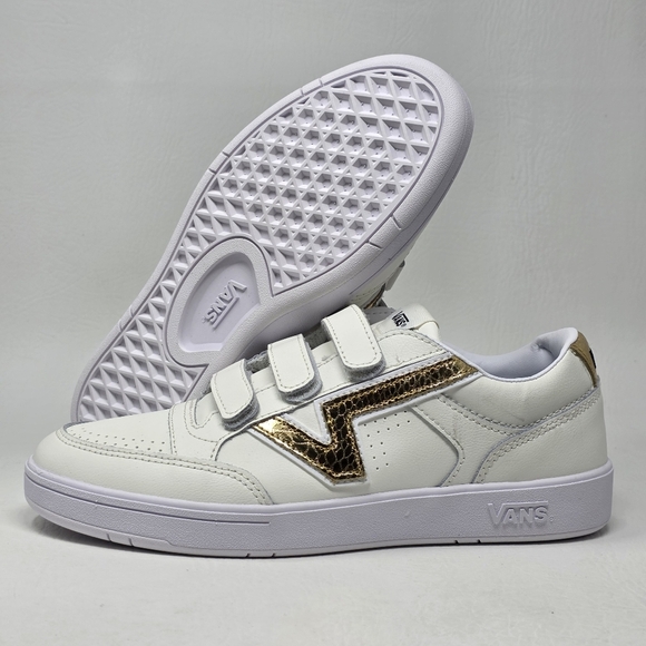 VANS LOWLAND LOW UNISEX MEN SIZE 8 WOMEN SIZE 9.5 SHOES MARSHMALLOW/GOLD NEW - Picture 1 of 11
